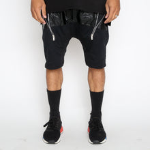 Load image into Gallery viewer, Leather Front Moto Shorts
