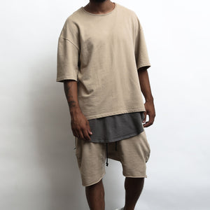 Khaki Raw Cut City Short