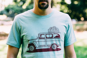 Willy Wagon Tee-Dusty Blue