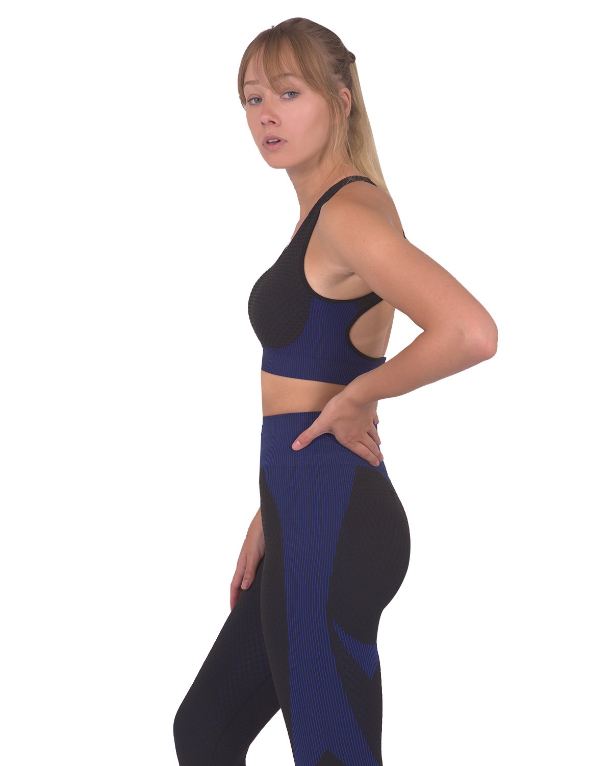Trois Seamless Sports Bra - Black with Navy – National Athletic Apparel