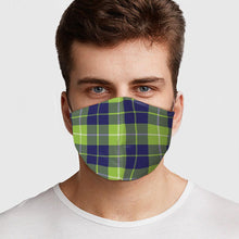 Load image into Gallery viewer, Lime Blue Plaid Face Cover
