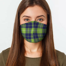 Load image into Gallery viewer, Lime Blue Plaid Face Cover
